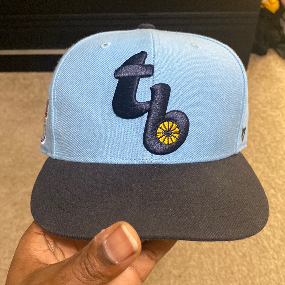 TB AMERICAN LEAGUE HAT BASEBALL 1947 LIGHT BLUE ADJUSTABLE LARGE